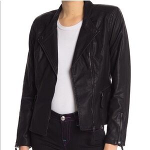 Blank NYC Faux Leather Jacket Womens Size Large Black